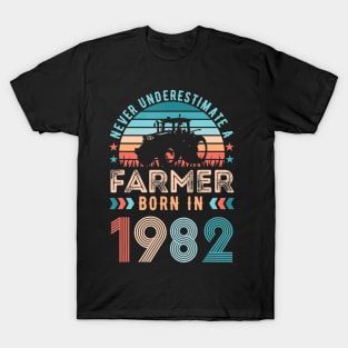 Farmer born in 1982 Farming Gift 40th Birthday T-Shirt